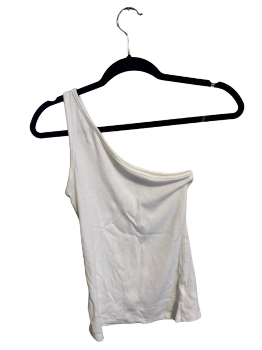 A New Day One Shoulder White Tank Top